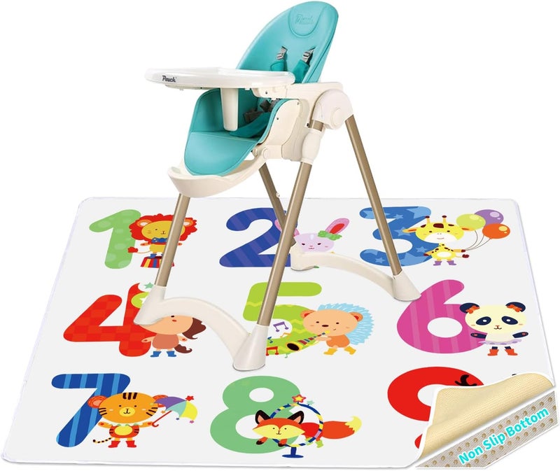 zonBroth High Chair Splash pad, 51" 51 Non-Slip Waterproof Multi-Purpose Splash pad, Washable Splash pad for high Chair Floor Protection Table Cloth Portable Early Education Picnic Play mat (2) - Image 1